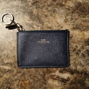 Coach Dark Blue Leather Card Holder
